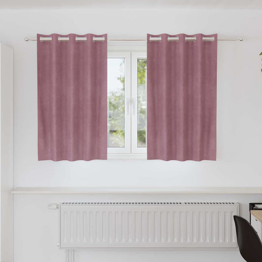 Vorhänge mit Vorhängen 2 pcs Dunkelrosa 140 x 140 cm Samt