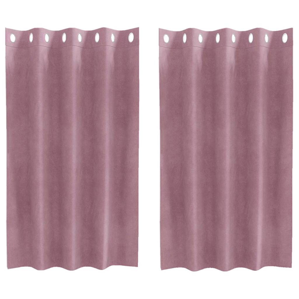 Vorhänge mit Vorhängen 2 pcs Dunkelrosa 140 x 140 cm Samt