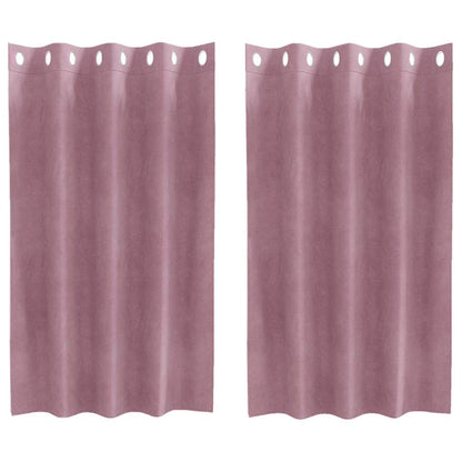 Vorhänge mit Vorhängen 2 pcs Dunkelrosa 140 x 140 cm Samt