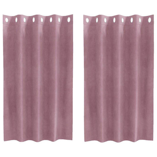 Vorhänge mit Vorhängen 2 pcs Dunkelrosa 140 x 140 cm Samt