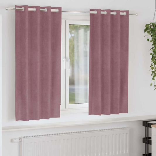 Vorhänge mit Vorhängen 2 pcs Dunkelrosa 140 x 175 cm Samt