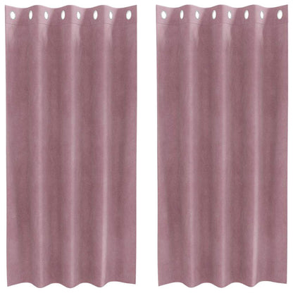 Vorhänge mit Vorhängen 2 pcs Dunkelrosa 140 x 175 cm Samt