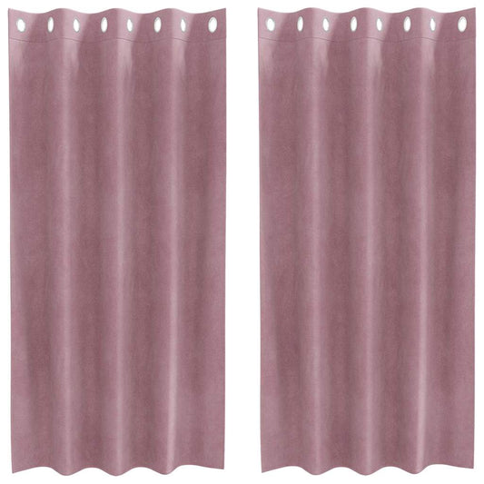 Vorhänge mit Vorhängen 2 pcs Dunkelrosa 140 x 175 cm Samt