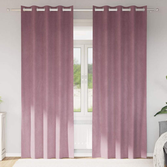 Vorhänge mit Vorhängen 2 pcs Dunkelrosa 140 x 260 cm Samt