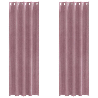 Vorhänge mit Vorhängen 2 pcs Dunkelrosa 140 x 260 cm Samt