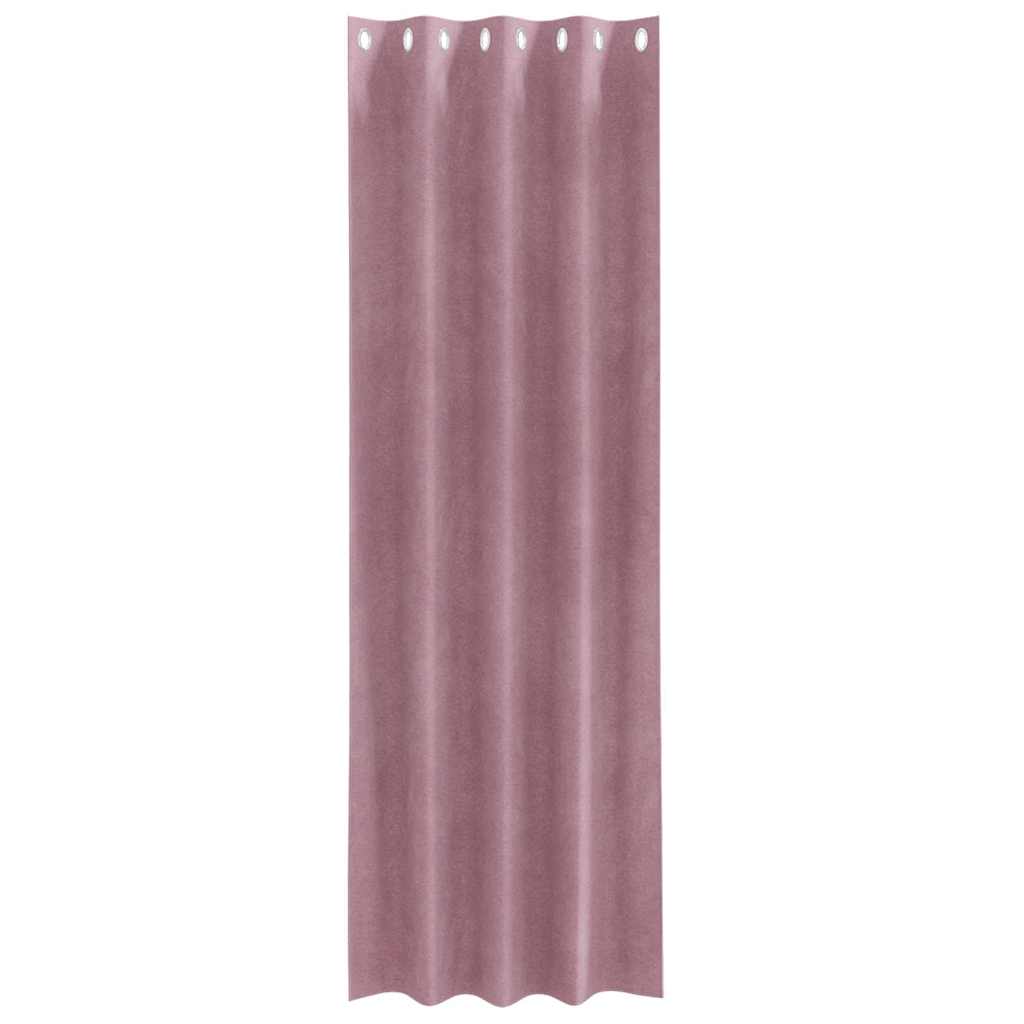Vorhänge mit Vorhängen 2 pcs Dunkelrosa 140 x 260 cm Samt