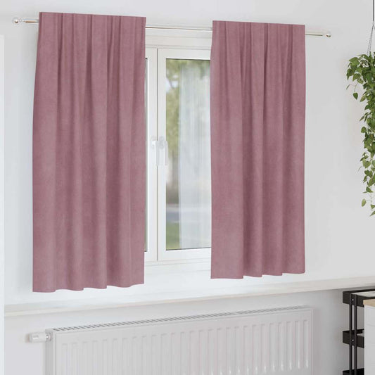 Vorhänge mit Vorhängen 2 pcs Dunkelrosa 140 x 175 cm Samt