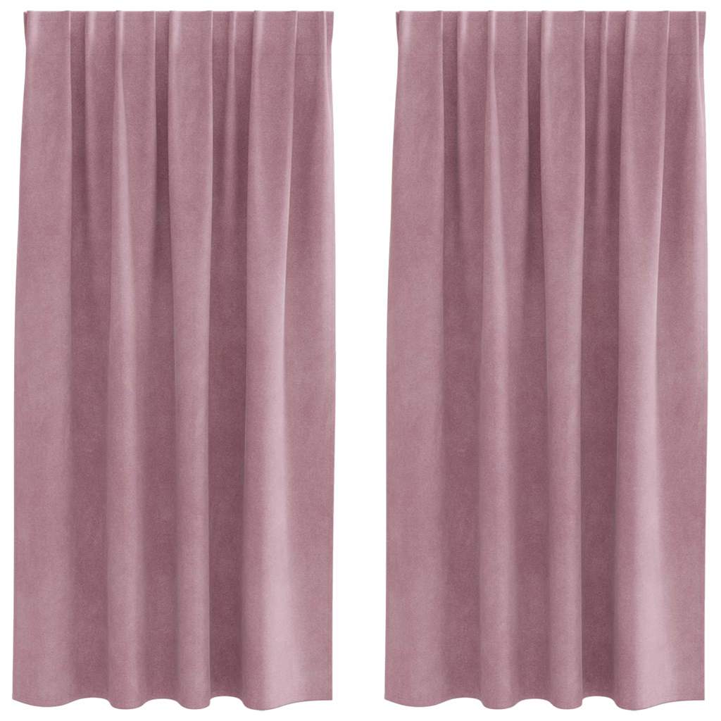 Vorhänge mit Vorhängen 2 pcs Dunkelrosa 140 x 175 cm Samt