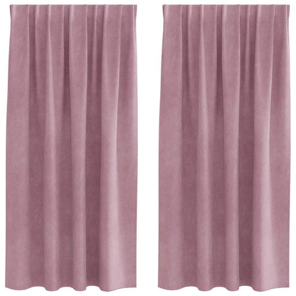 Vorhänge mit Vorhängen 2 pcs Dunkelrosa 140 x 175 cm Samt