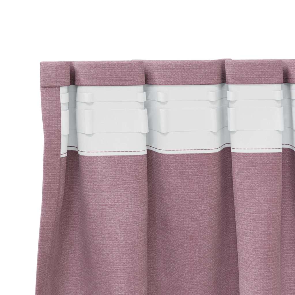 Vorhänge mit Vorhängen 2 pcs Dunkelrosa 140 x 225 cm Samt