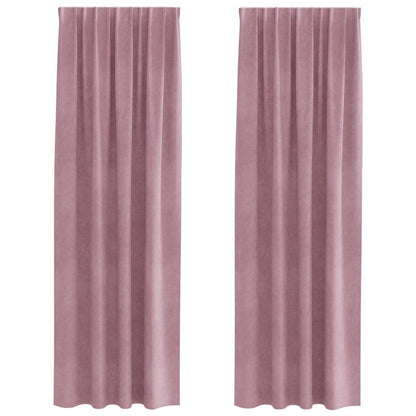 Vorhänge mit Vorhängen 2 pcs Dunkelrosa 140 x 225 cm Samt