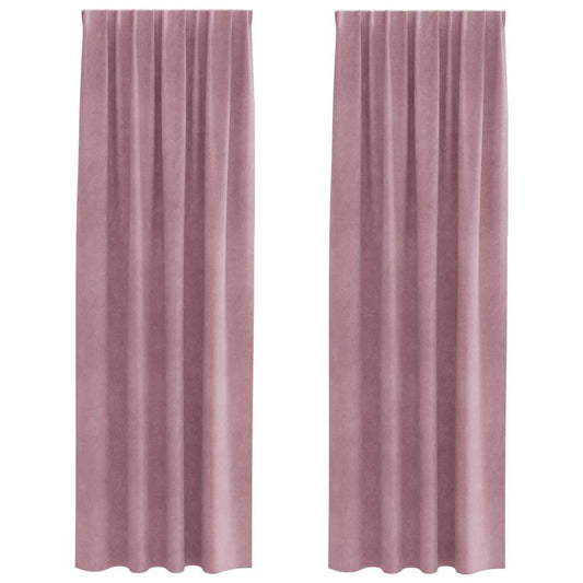 Vorhänge mit Vorhängen 2 pcs Dunkelrosa 140 x 225 cm Samt