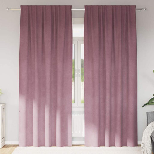 Vorhänge mit Vorhängen 2 pcs Dunkelrosa 140 x 260 cm Samt