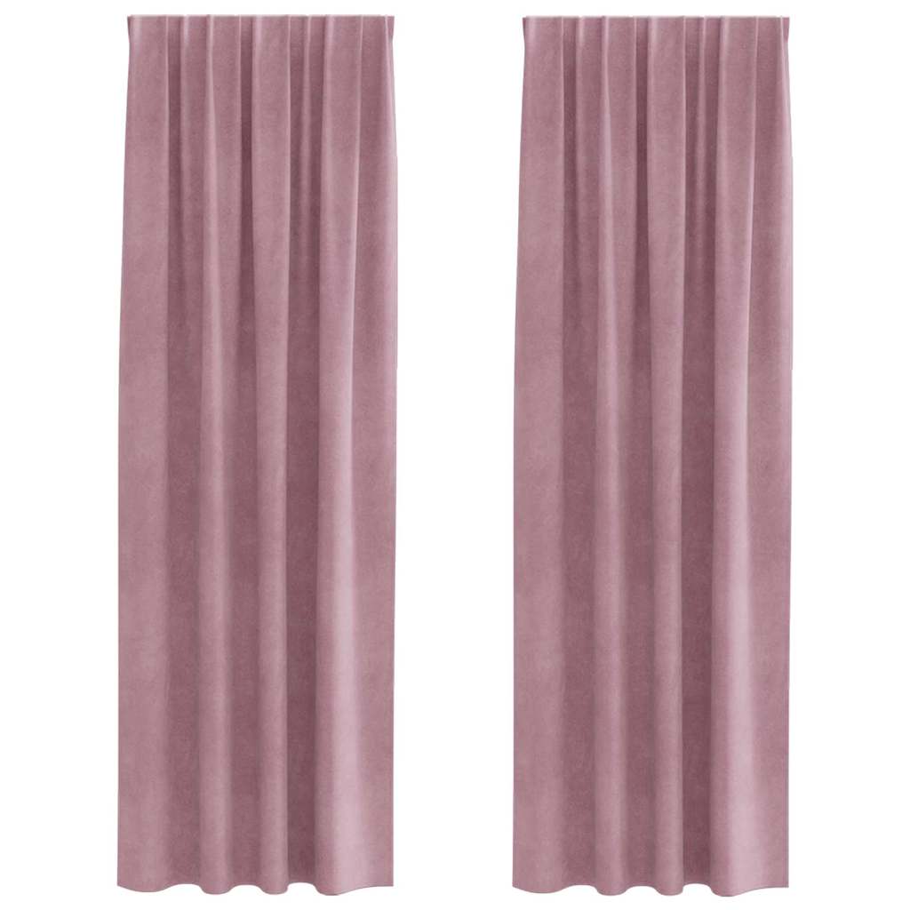 Vorhänge mit Vorhängen 2 pcs Dunkelrosa 140 x 260 cm Samt