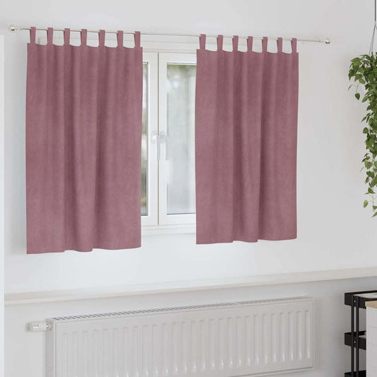 Vorhänge mit Vorhängen 2 pcs Dunkelrosa 140 x 140 cm Samt