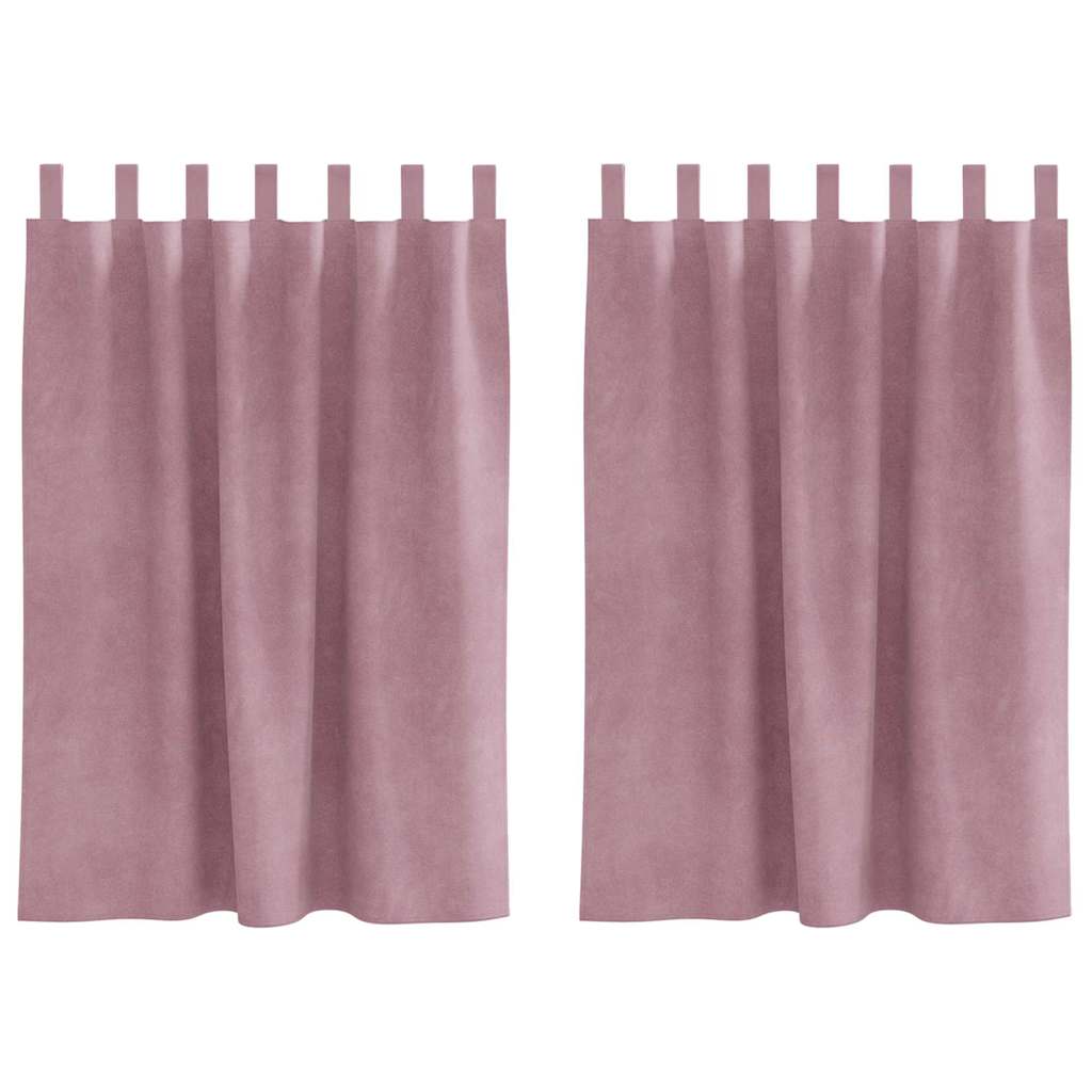 Vorhänge mit Vorhängen 2 pcs Dunkelrosa 140 x 140 cm Samt