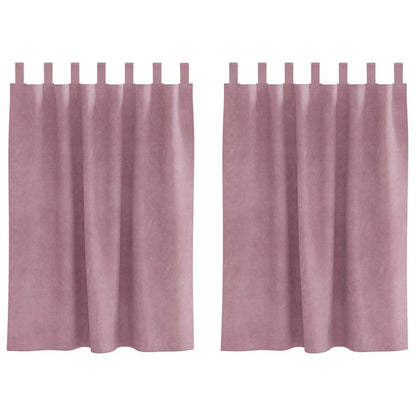 Vorhänge mit Vorhängen 2 pcs Dunkelrosa 140 x 140 cm Samt