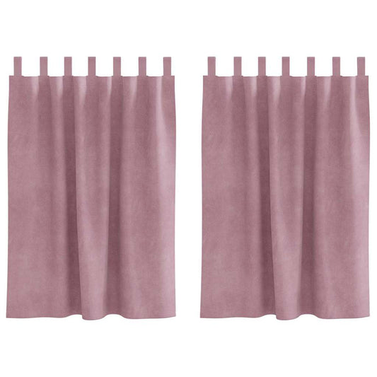 Vorhänge mit Vorhängen 2 pcs Dunkelrosa 140 x 140 cm Samt
