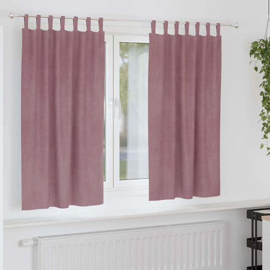 Vorhänge mit Vorhängen 2 pcs Dunkelrosa 140 x 175 cm Samt