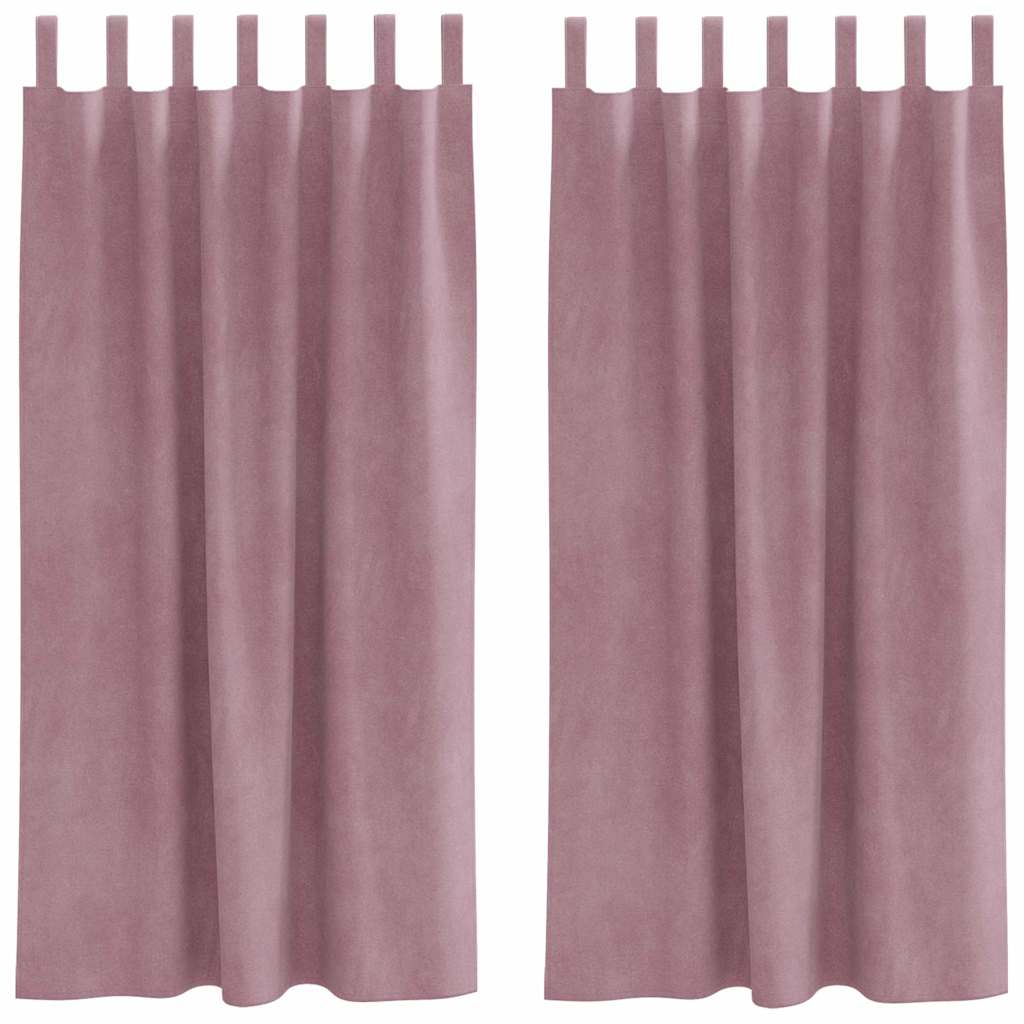 Vorhänge mit Vorhängen 2 pcs Dunkelrosa 140 x 175 cm Samt