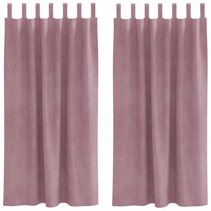 Vorhänge mit Vorhängen 2 pcs Dunkelrosa 140 x 175 cm Samt