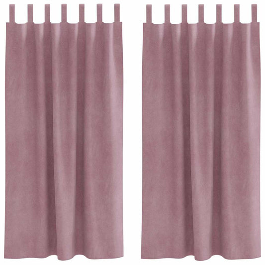 Vorhänge mit Vorhängen 2 pcs Dunkelrosa 140 x 175 cm Samt