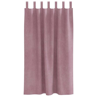 Vorhänge mit Vorhängen 2 pcs Dunkelrosa 140 x 175 cm Samt