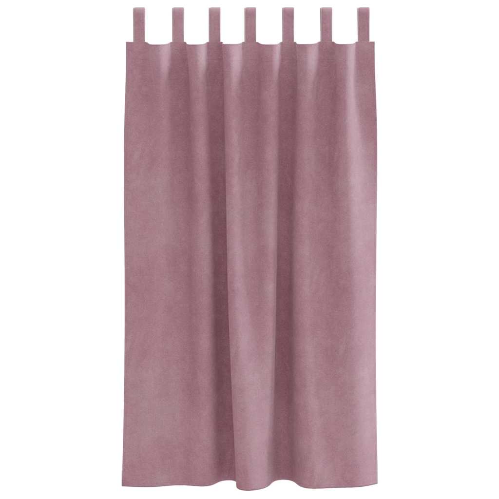 Vorhänge mit Vorhängen 2 pcs Dunkelrosa 140 x 175 cm Samt