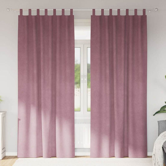 Vorhänge mit Vorhängen 2 pcs Dunkelrosa 140 x 225 cm Samt