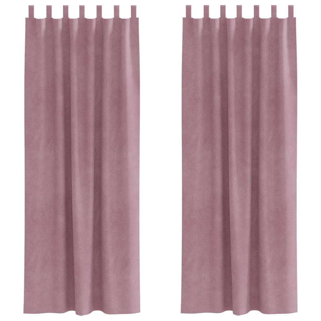 Vorhänge mit Vorhängen 2 pcs Dunkelrosa 140 x 225 cm Samt