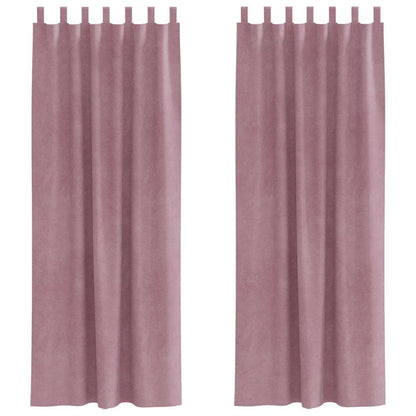 Vorhänge mit Vorhängen 2 pcs Dunkelrosa 140 x 225 cm Samt