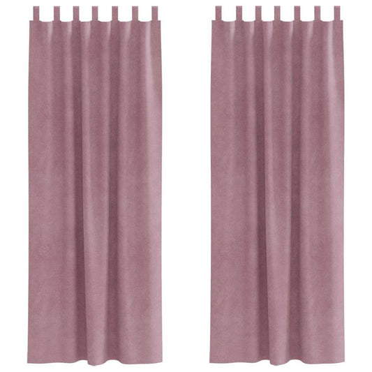 Vorhänge mit Vorhängen 2 pcs Dunkelrosa 140 x 225 cm Samt