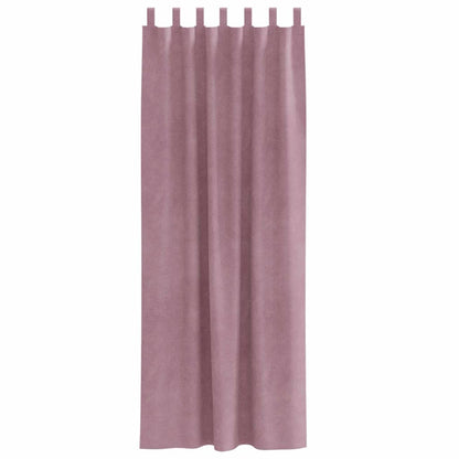 Vorhänge mit Vorhängen 2 pcs Dunkelrosa 140 x 260 cm Samt