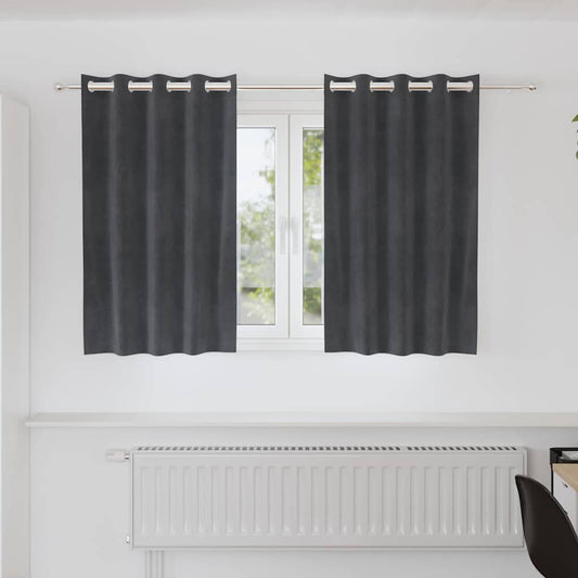 Vorhänge mit Vorhängen 2 pcs Hellgrau 140 x 140 cm Samt