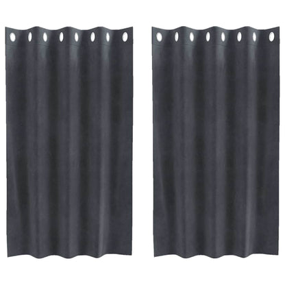 Vorhänge mit Vorhängen 2 pcs Hellgrau 140 x 140 cm Samt