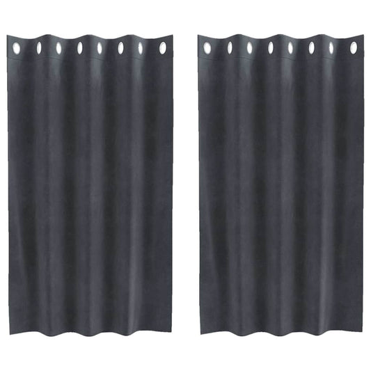 Vorhänge mit Vorhängen 2 pcs Hellgrau 140 x 140 cm Samt
