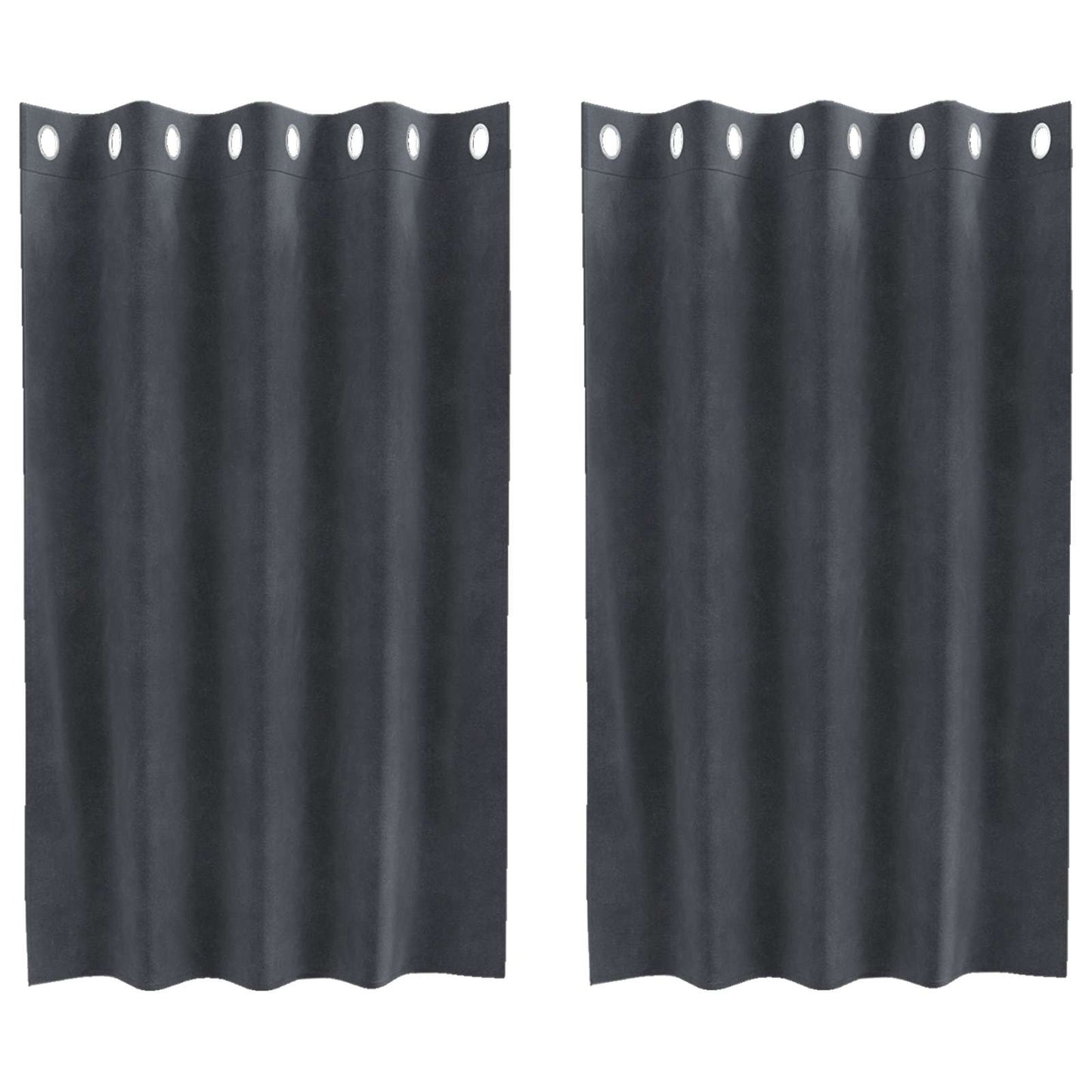 Verdunkelungsvorhänge 2 pcs Hellgrau 140 x 140 cm Samt