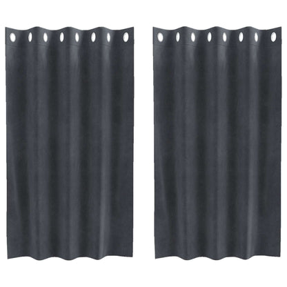 Verdunkelungsvorhänge 2 pcs Hellgrau 140 x 140 cm Samt
