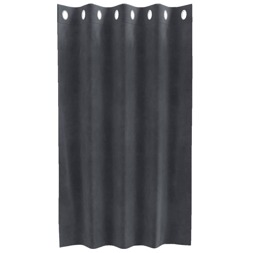 Vorhänge mit Vorhängen 2 pcs Hellgrau 140 x 140 cm Samt