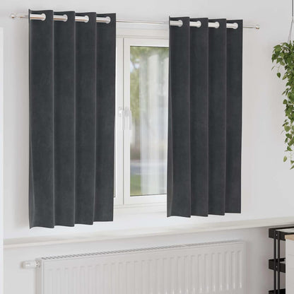 Vorhänge mit Vorhängen 2 pcs Hellgrau 140 x 175 cm Samt