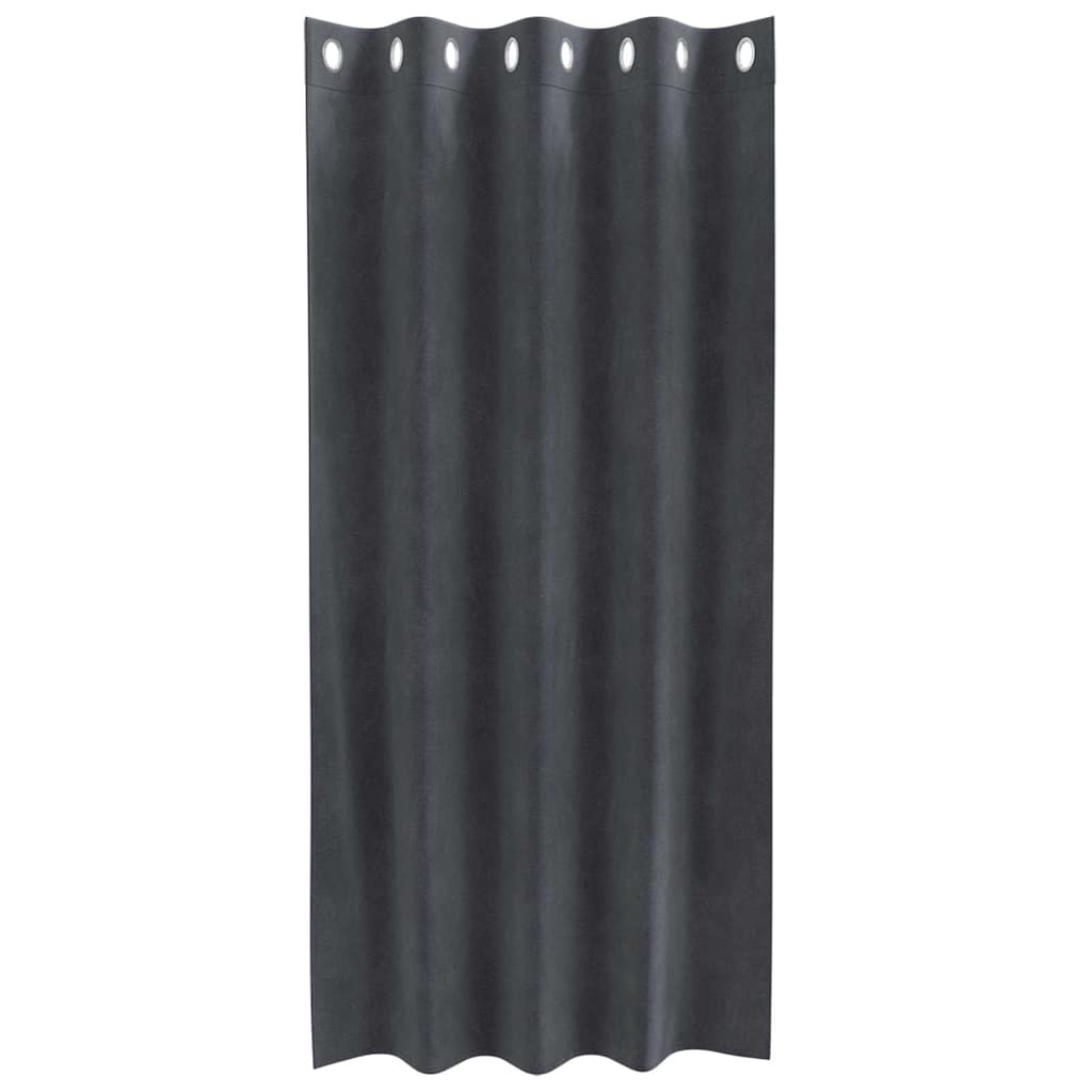 Vorhänge mit Vorhängen 2 pcs Hellgrau 140 x 175 cm Samt