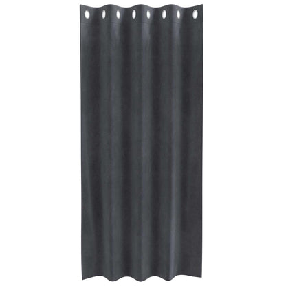 Vorhänge mit Vorhängen 2 pcs Hellgrau 140 x 175 cm Samt