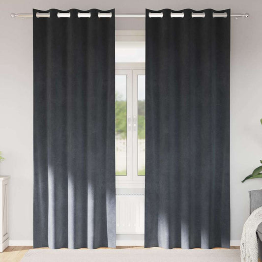 Vorhänge mit Vorhängen 2 pcs Hellgrau 140 x 225 cm Samt