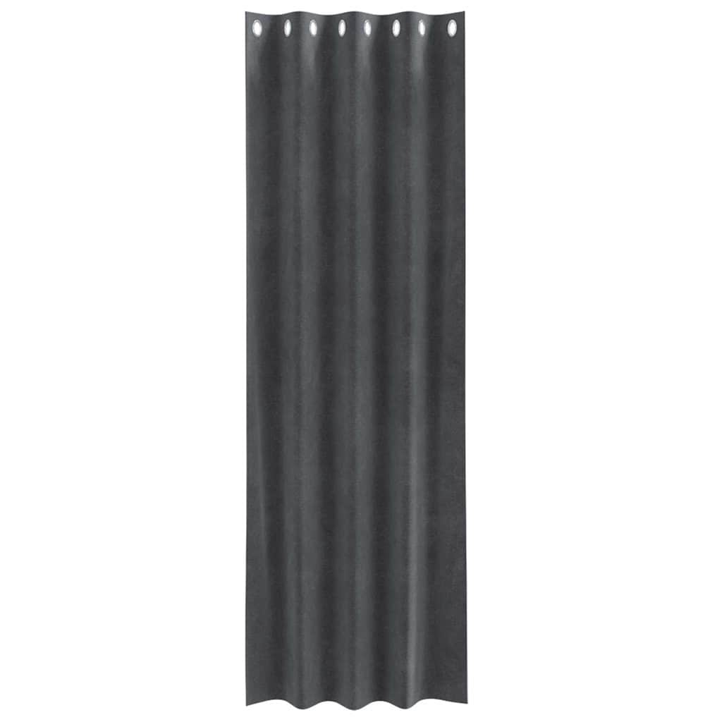 Vorhänge mit Vorhängen 2 pcs Hellgrau 140 x 225 cm Samt