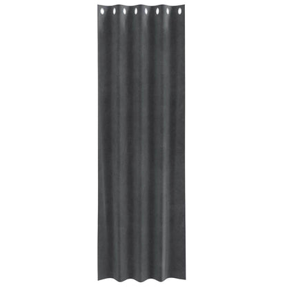 Vorhänge mit Vorhängen 2 pcs Hellgrau 140 x 225 cm Samt