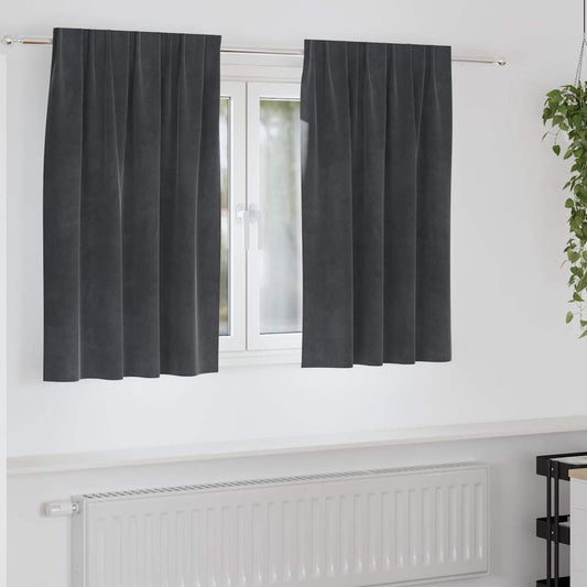 Vorhänge mit Vorhängen 2 pcs Hellgrau 140 x 140 cm Samt