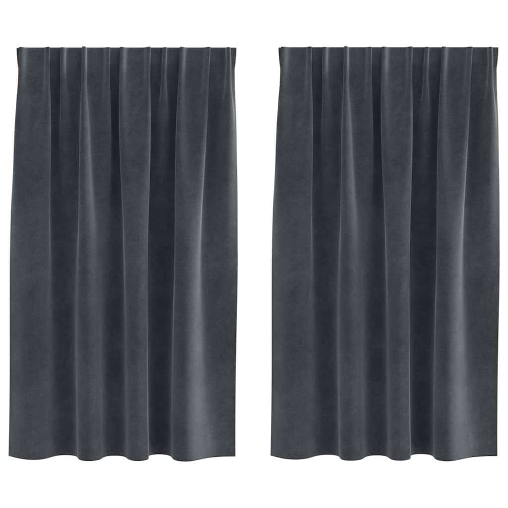 Vorhänge mit Vorhängen 2 pcs Hellgrau 140 x 140 cm Samt