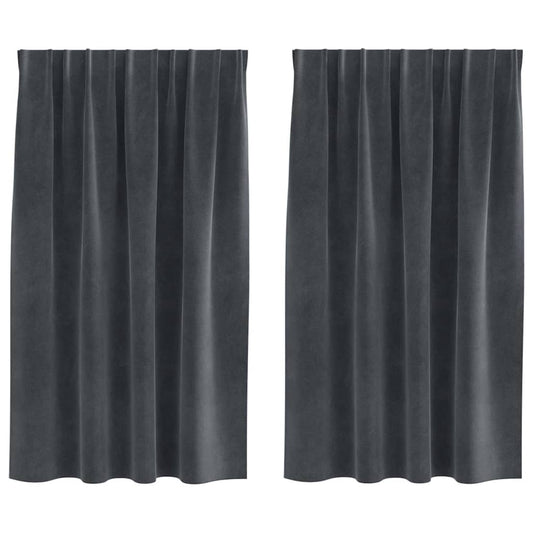 Vorhänge mit Vorhängen 2 pcs Hellgrau 140 x 140 cm Samt