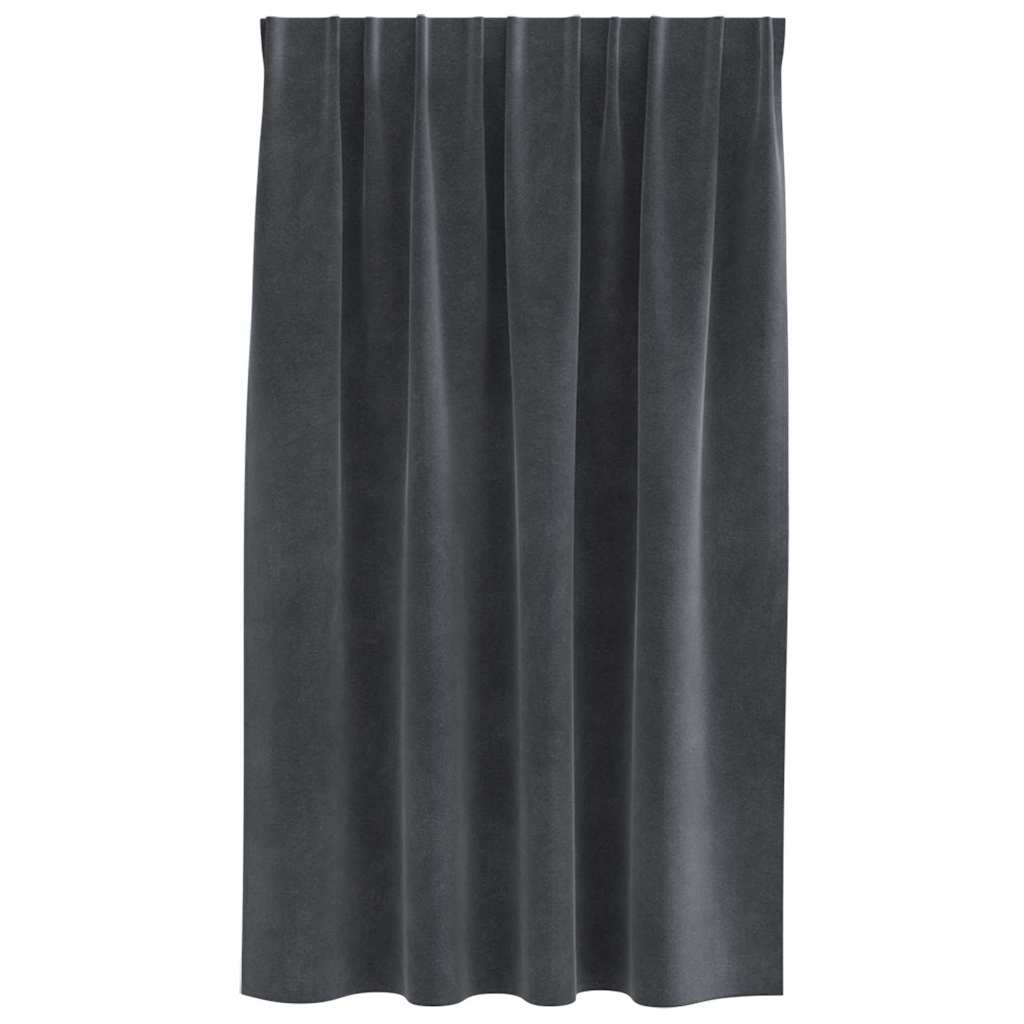 Vorhänge mit Vorhängen 2 pcs Hellgrau 140 x 140 cm Samt