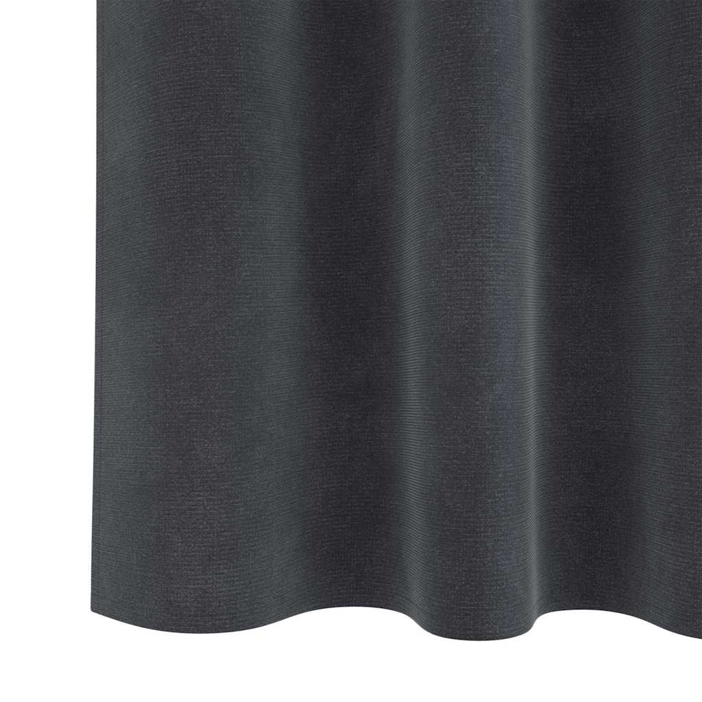 Vorhänge mit Vorhängen 2 pcs Hellgrau 140 x 175 cm Samt